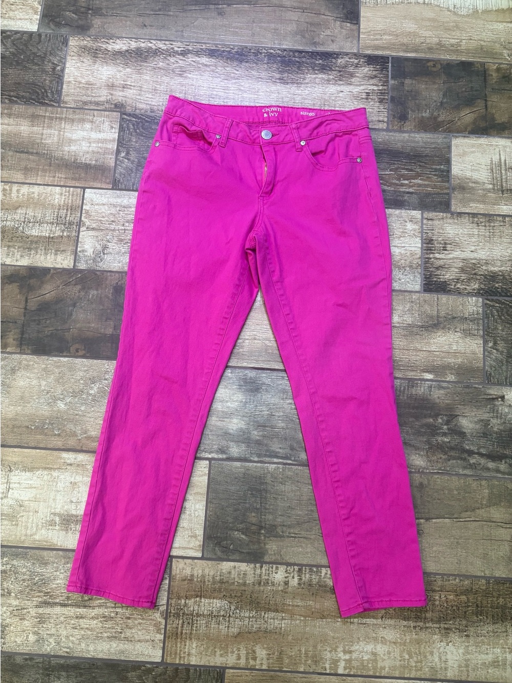 crown & ivy Girls Bright Pink Jeans